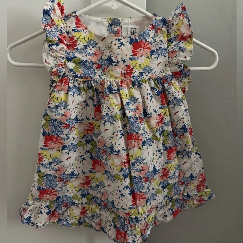 Baby Gap Floral Ruffle Sleeve Cotton Dress Toddler Girls 2T